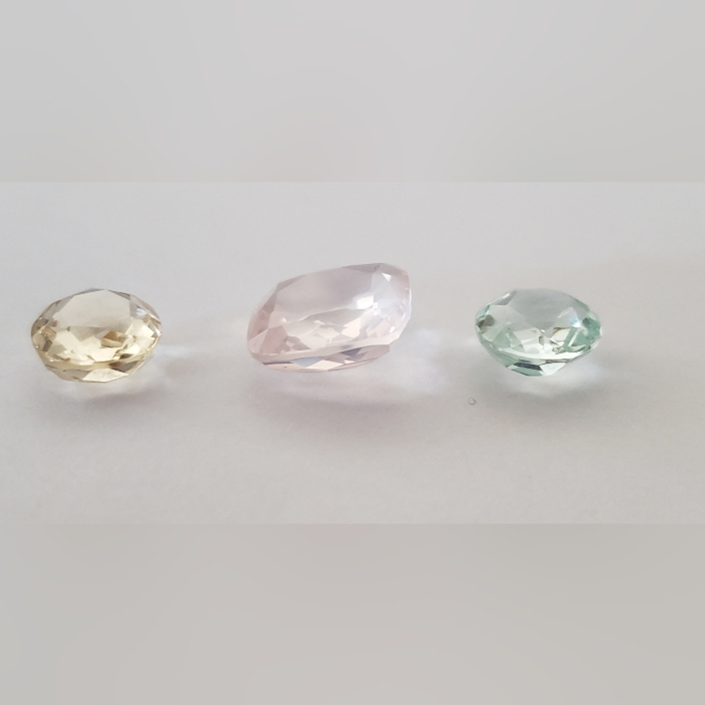 Beryl Gemstones, Trio, Loose, Brazilian - Picture 3 of 4